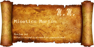 Misetics Martin névjegykártya